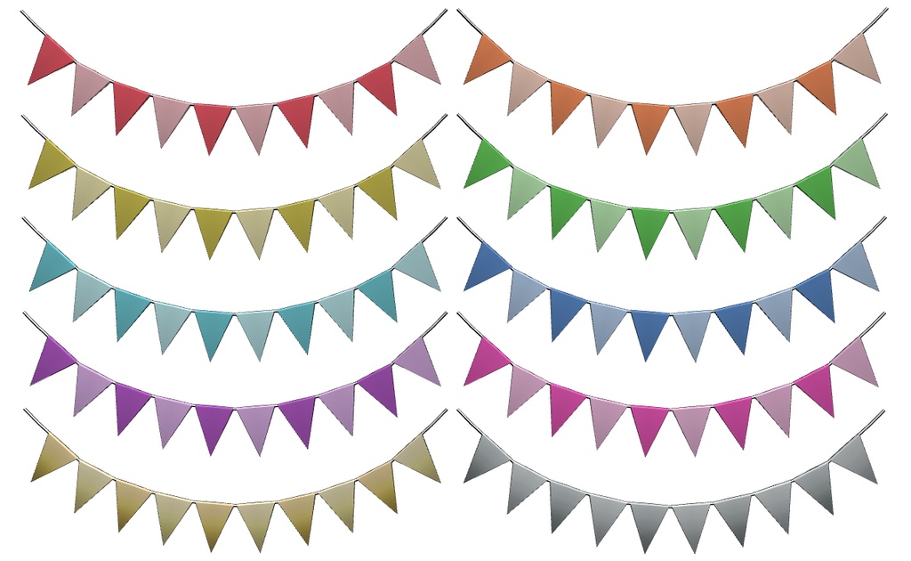 3Dパーティー飾り3点セット(クリスタ用3D/cs3o)