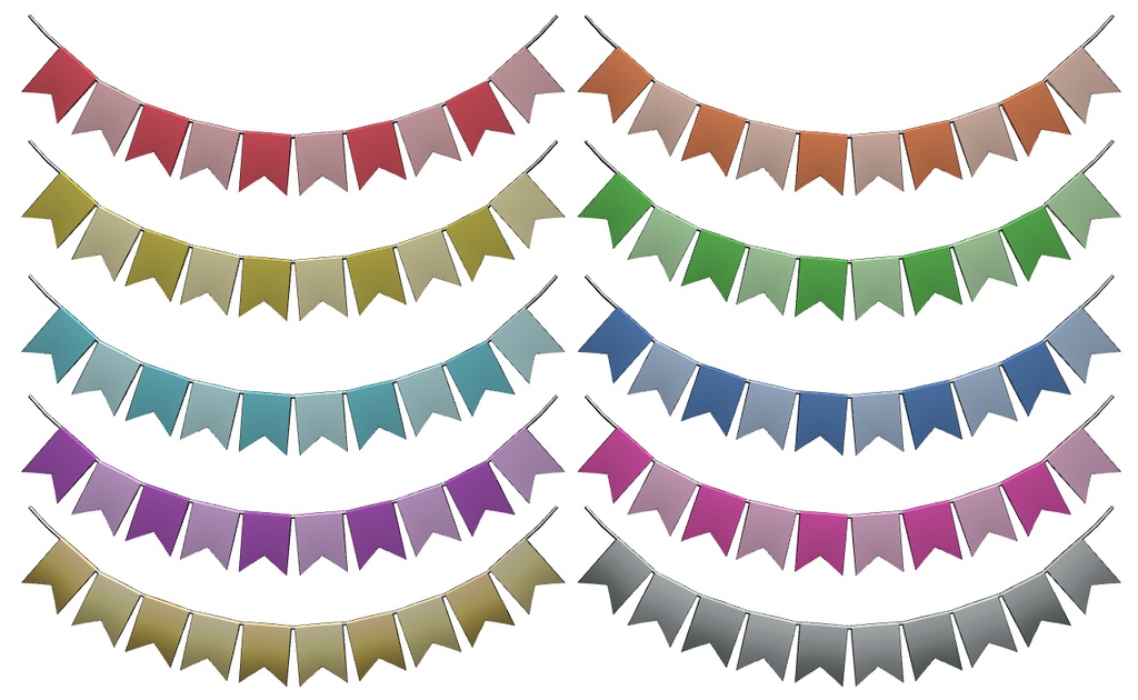 3Dパーティー飾り3点セット(クリスタ用3D/cs3o)