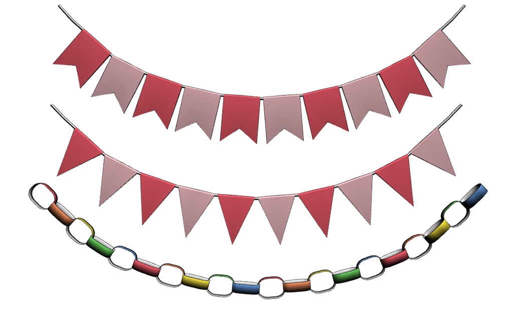 3Dパーティー飾り3点セット(クリスタ用3D/cs3o)