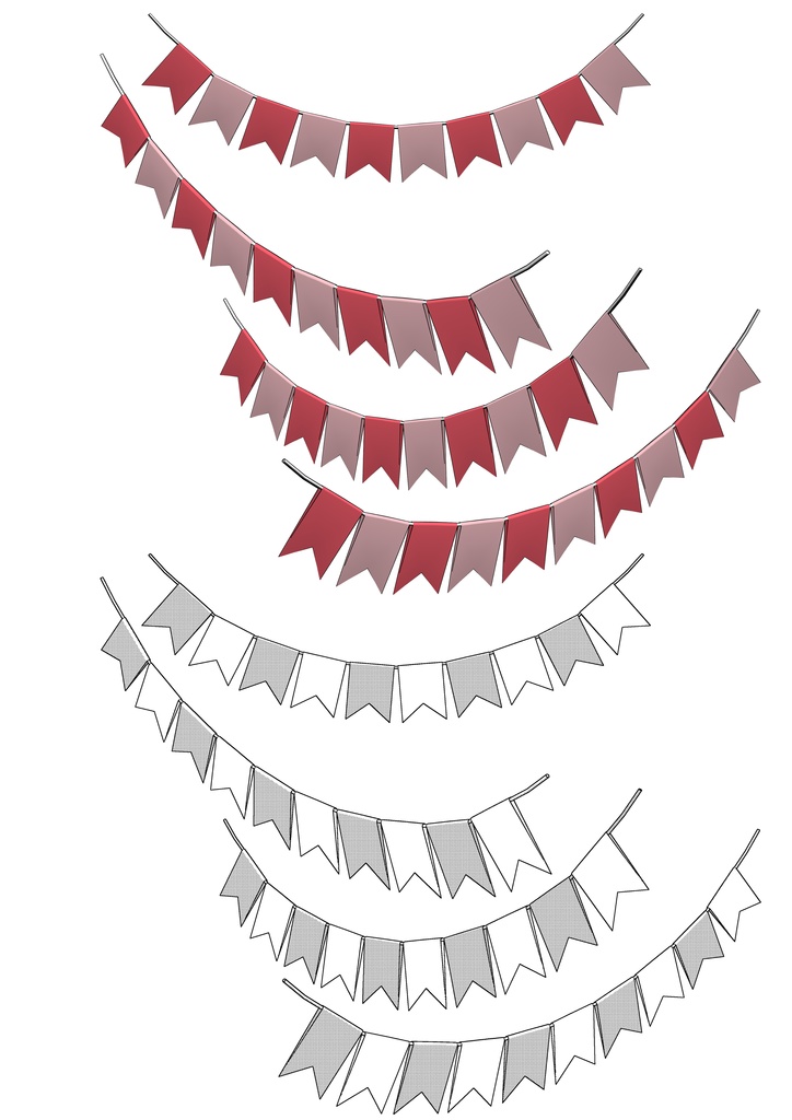 3Dパーティー飾り3点セット(クリスタ用3D/cs3o)