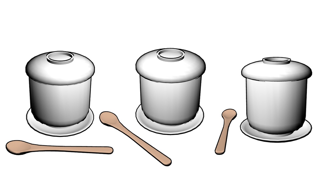 3D茶碗蒸し器【クリスタ用3D/cs3o】