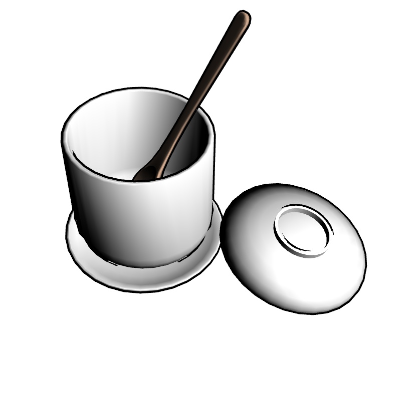 3D茶碗蒸し器【クリスタ用3D/cs3o】