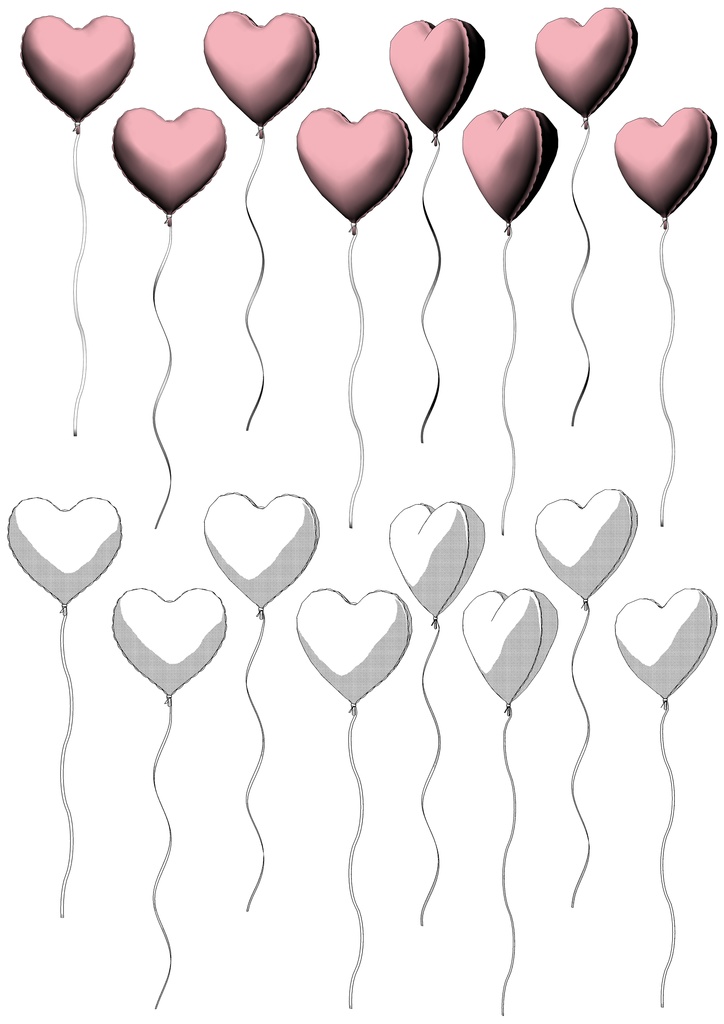 3Dバルーン3点セット【クリスタ用3D/cs3o】