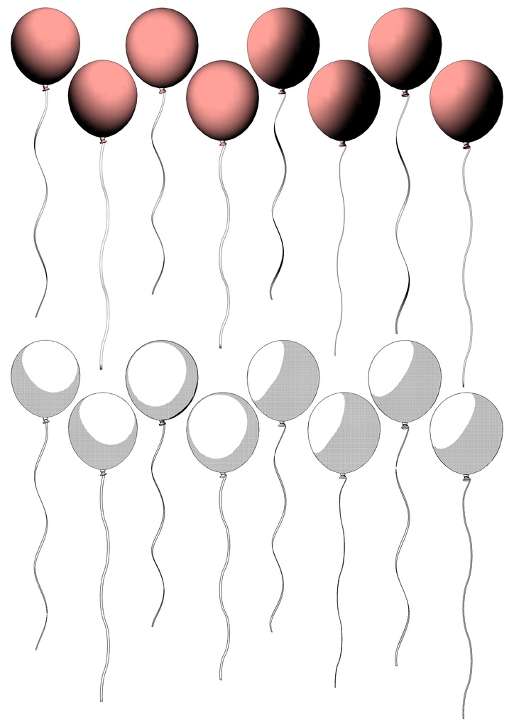 3Dバルーン3点セット【クリスタ用3D/cs3o】