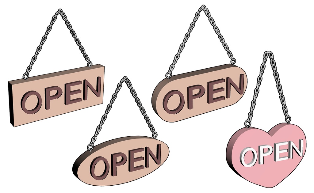 3Dドアプレート4点セット【クリスタ用3D/cs3o】