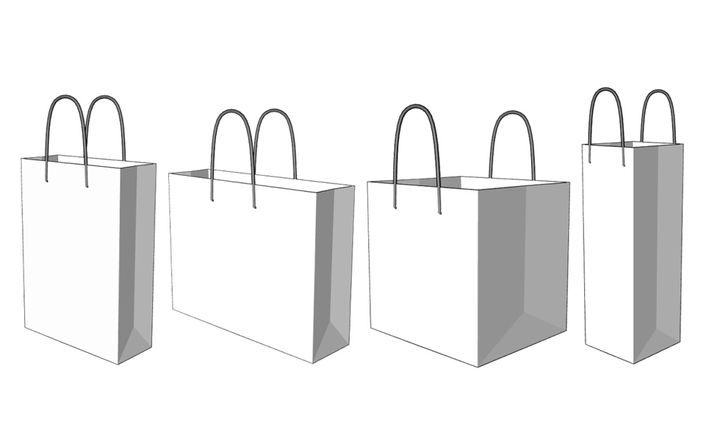 可動!3D紙袋4点セット【クリスタ用3D/cs3o】