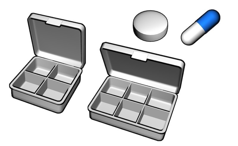 可動!3Dピルケース・薬 4点セット【クリスタ用3D/cs3o】