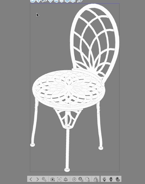 【線つき3D】ガーデンテーブルセット(クリスタ用3D/cs3o)