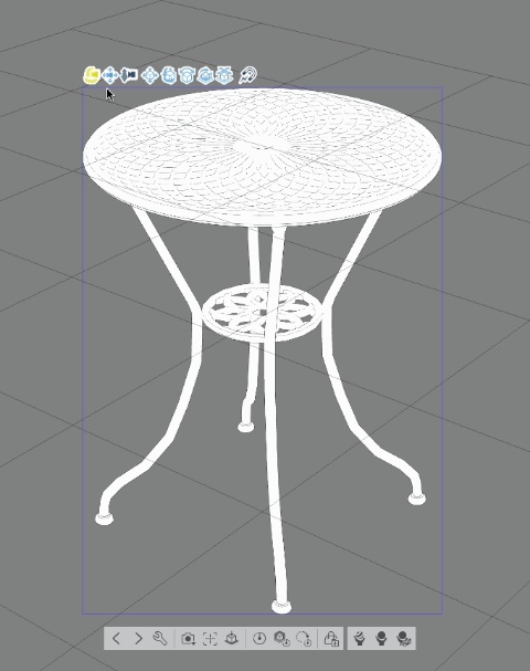 【線つき3D】ガーデンテーブルセット(クリスタ用3D/cs3o)