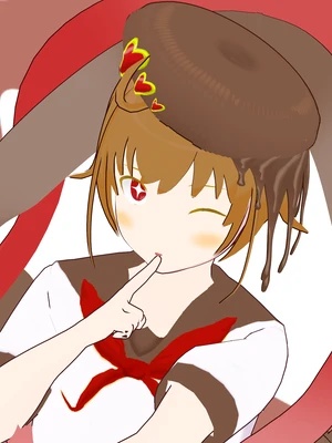 バレンタインっぽいチョコレートのベレー帽