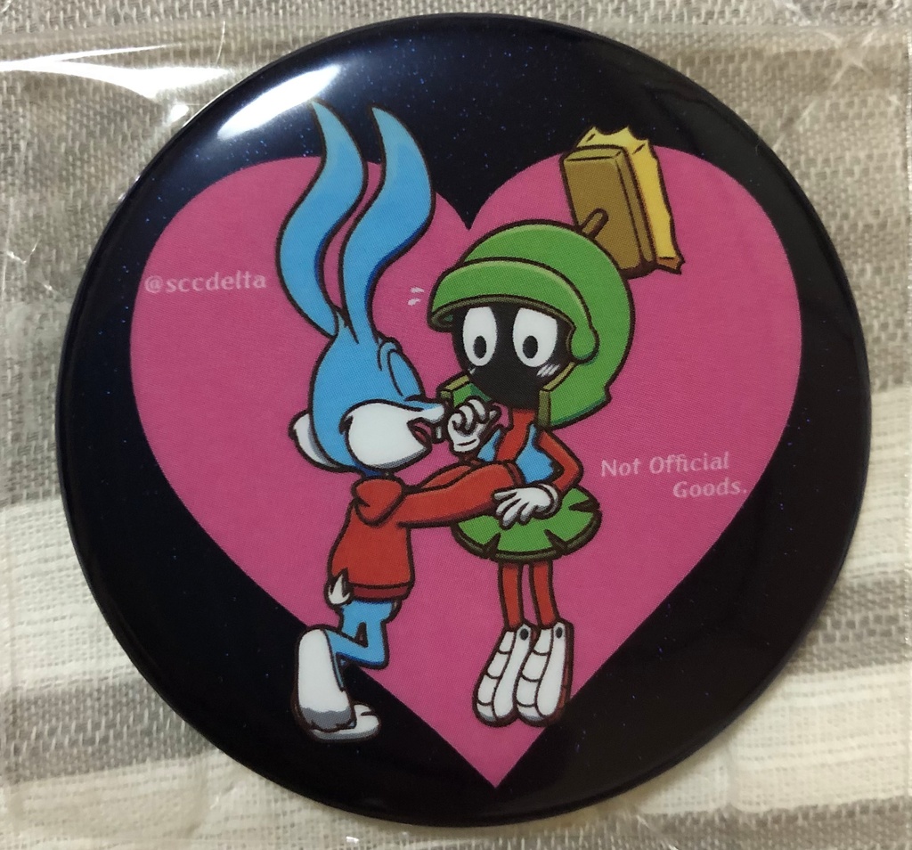 バス夕一×マ一ヒ゛ン先生　イチャラブスペース缶バッジ