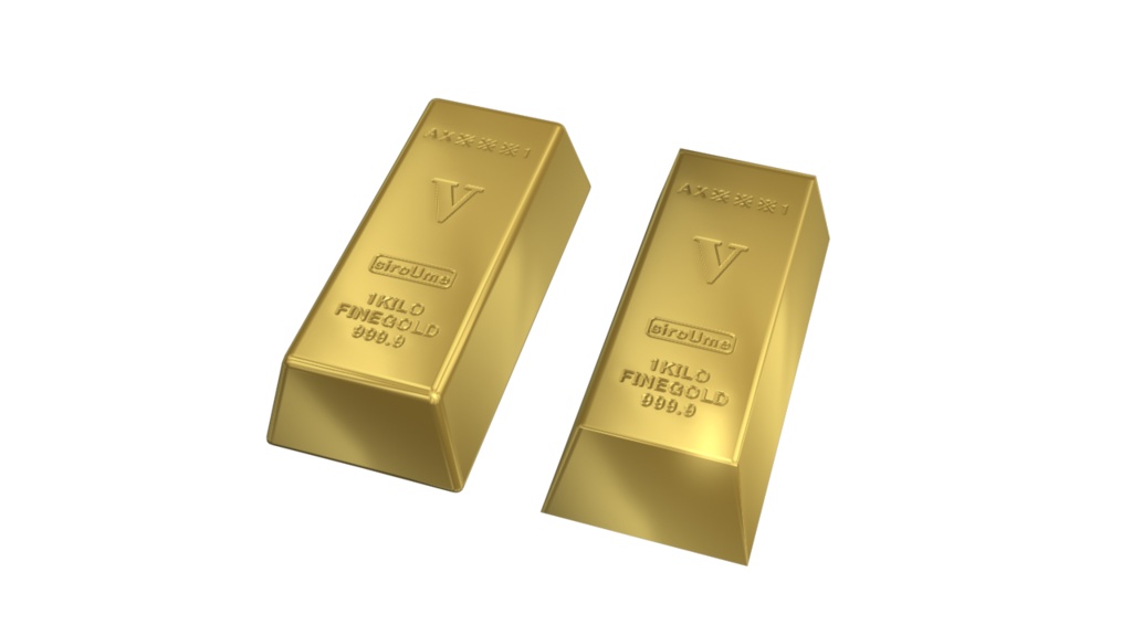 3Dモデル【金のインゴット】