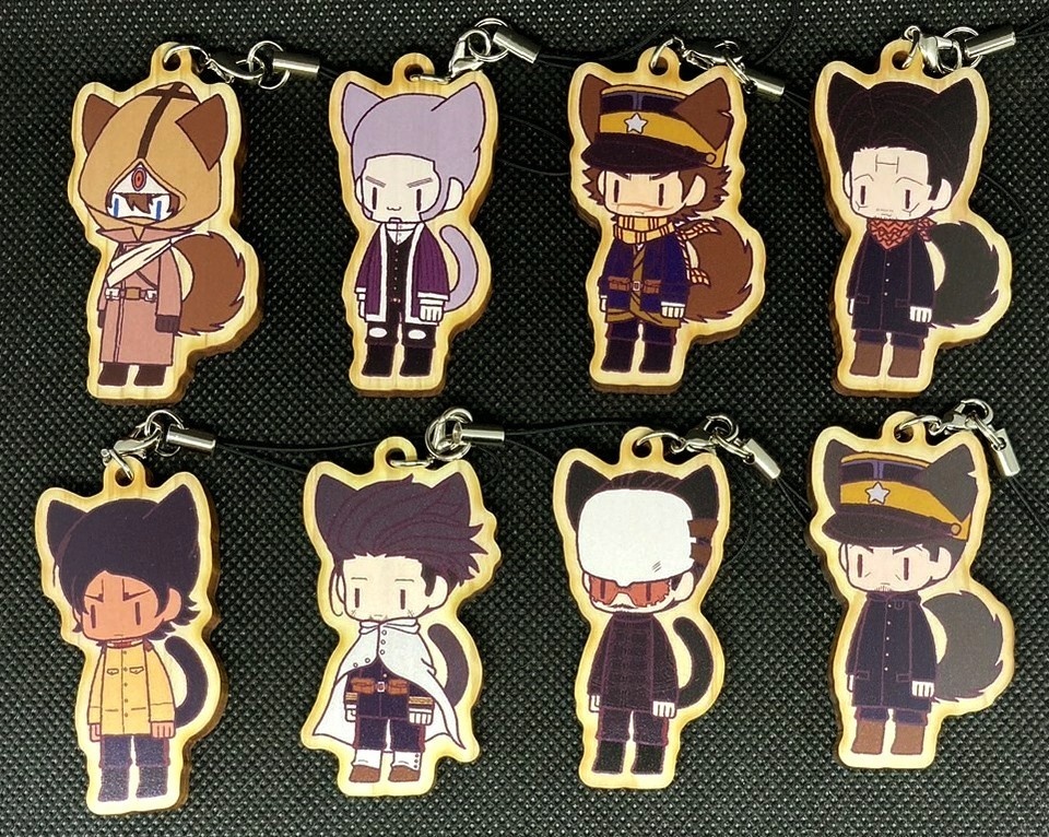 金カムけも耳木製両面キーホルダー