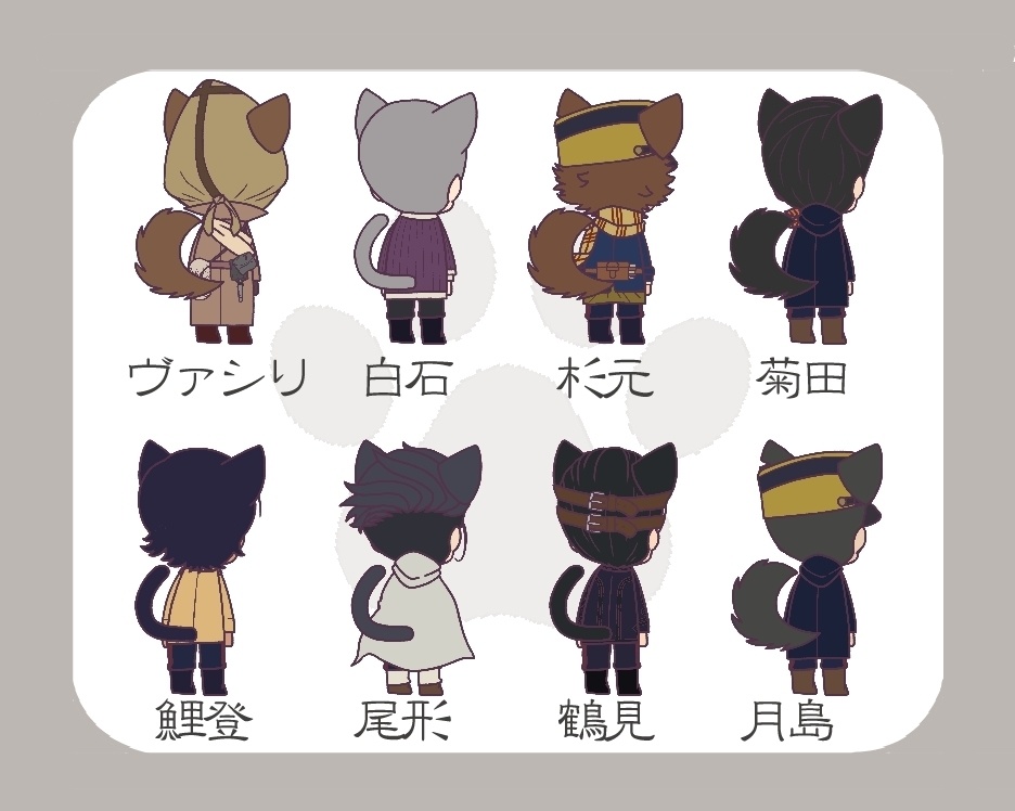 金カムけも耳木製両面キーホルダー