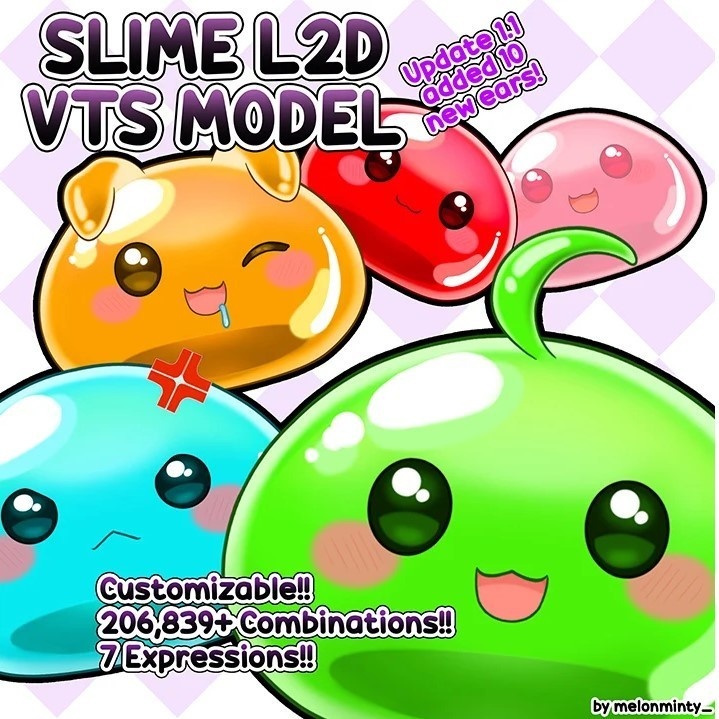 Live2Dモデル】カスタムスライム Customizable L2D Slime Vtuber Model