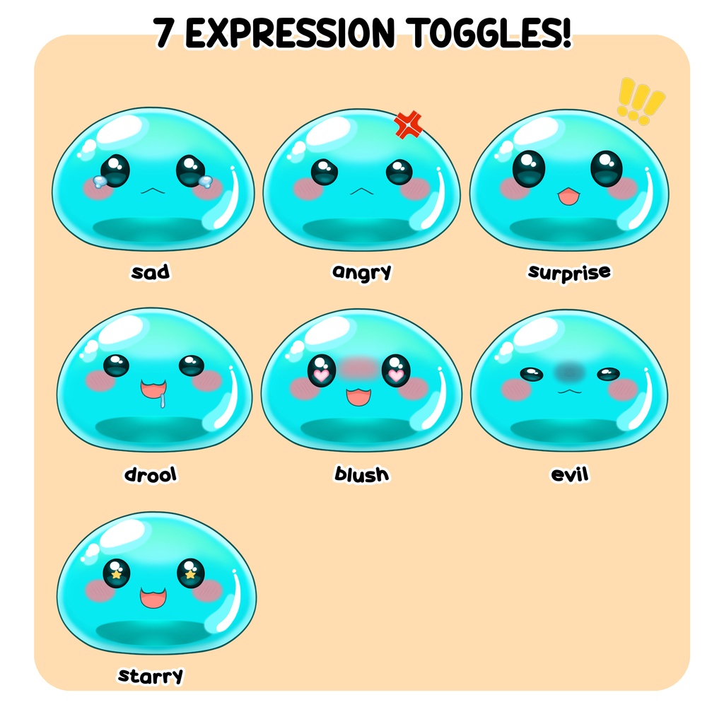 【Live2Dモデル】カスタムスライム Customizable L2D Slime Vtuber Model