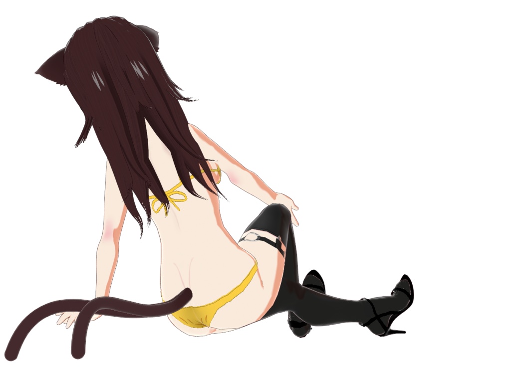 Vroid用フリル付きビキニ&エッチベルト付きニーソックス