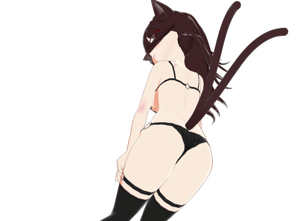 Vroid用フリル付きビキニ&エッチベルト付きニーソックス