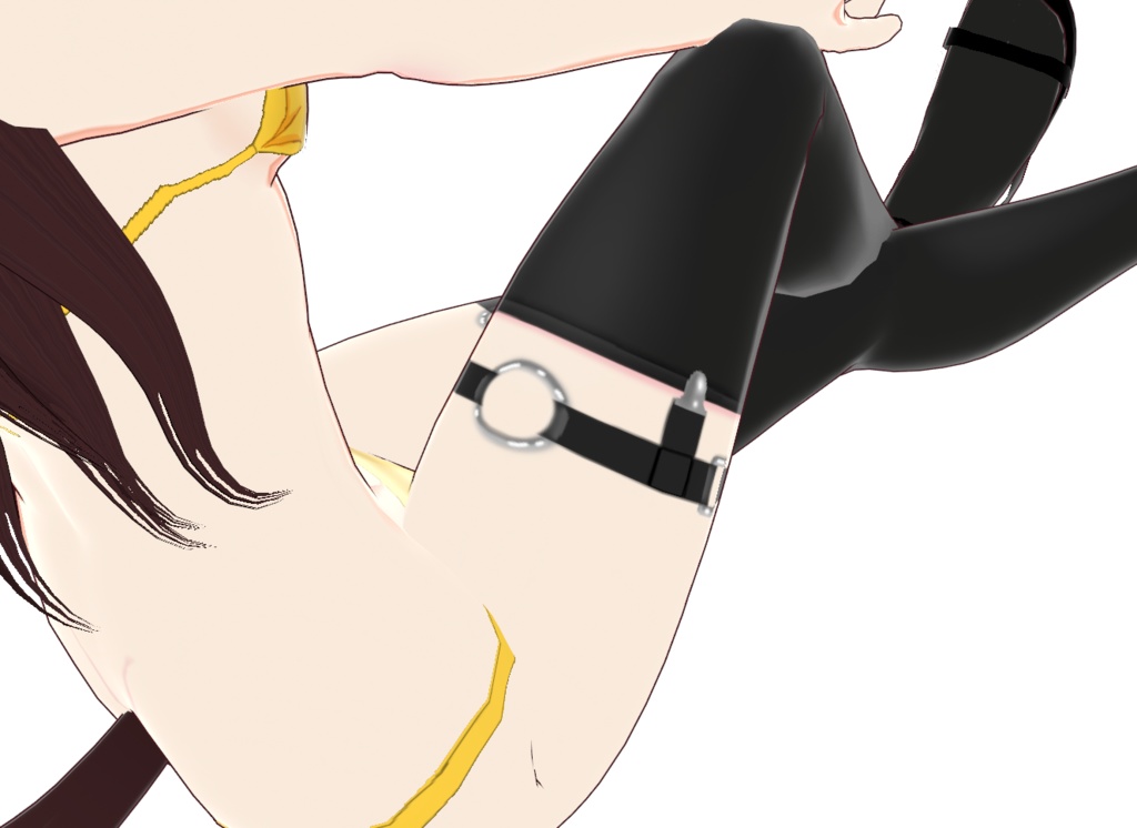 Vroid用フリル付きビキニ&エッチベルト付きニーソックス