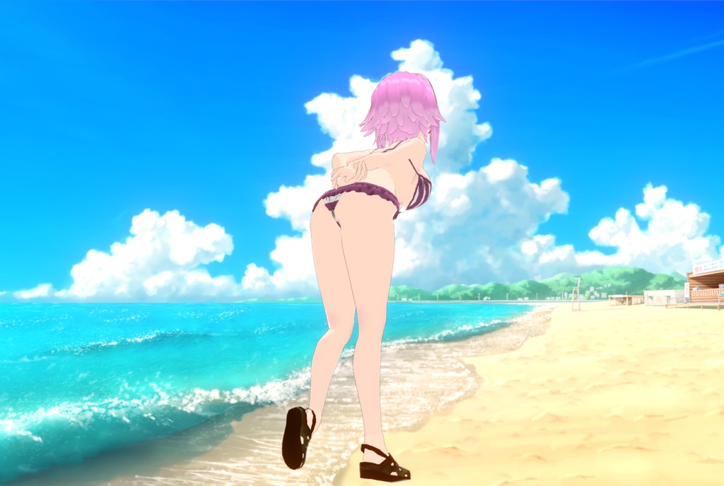 しましまビキニ+クロックス風サンダル迷彩柄