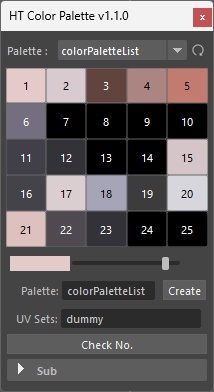 HT Color Palette for Maya|25色パレット・配色管理&グリッドシェーダー