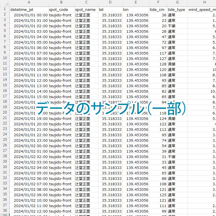【辻堂2024】潮汐・風・波データCSV|TideLog Lite版|Web制作・研究・AI分析向け(JST/1時間刻み)