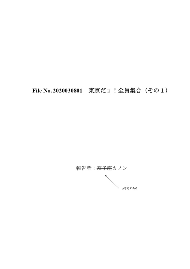 カノンの報告書【合同誌版】 東京だョ!全員集合