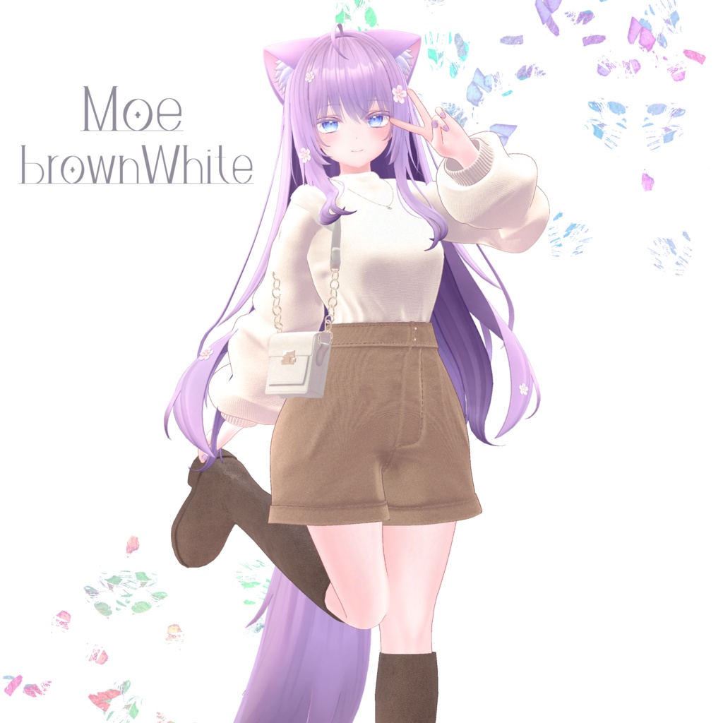 『6アバター対応』ボリュームスリーブニットコーデ