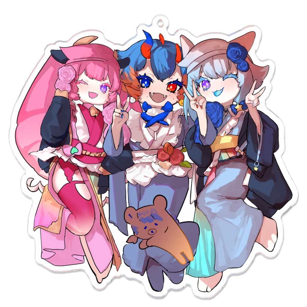 ほしさん一家仲良しアクキー(コーティングあり)