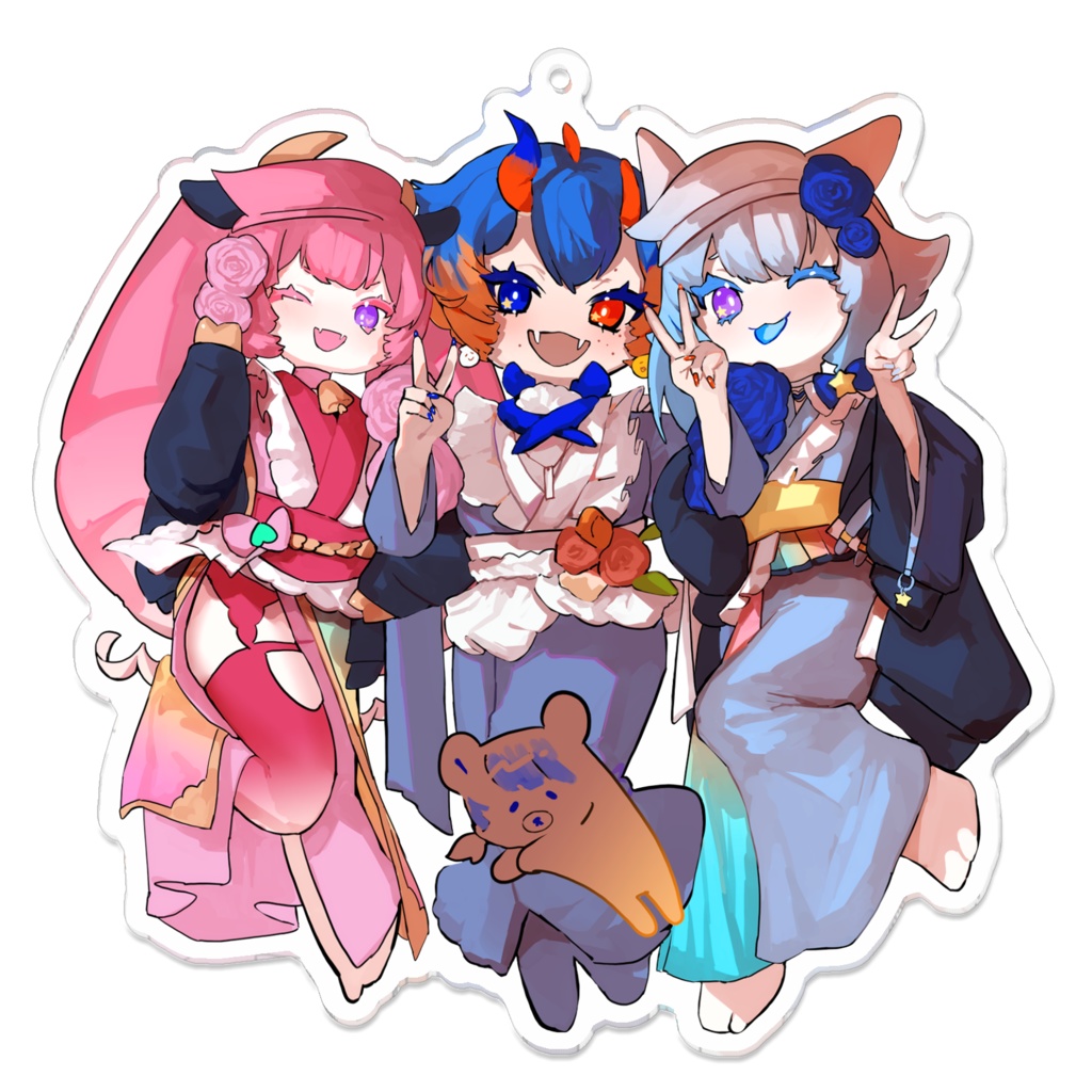 ほしさん一家仲良しアクキー(コーティングなし)