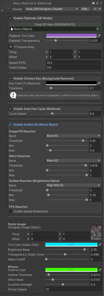 Reactive Image & Flipbook Hologram Shader (AudioLink)