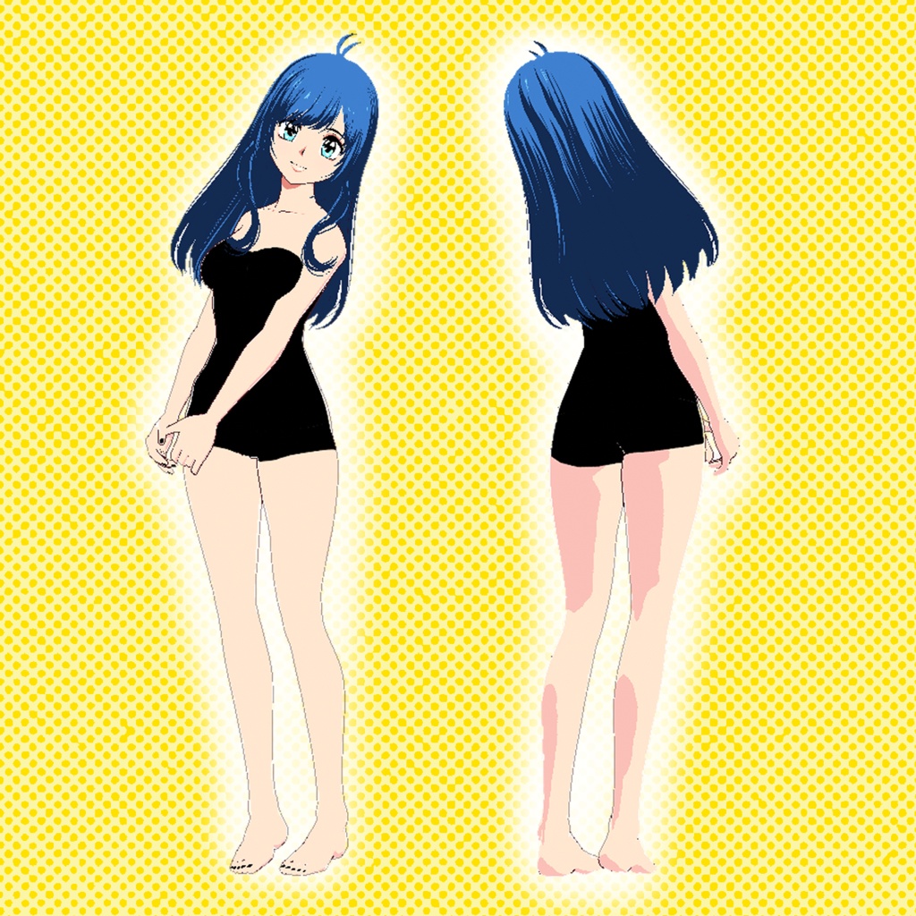 80s Anime Vroid/Vrchat base - n1no00designed - 2/5