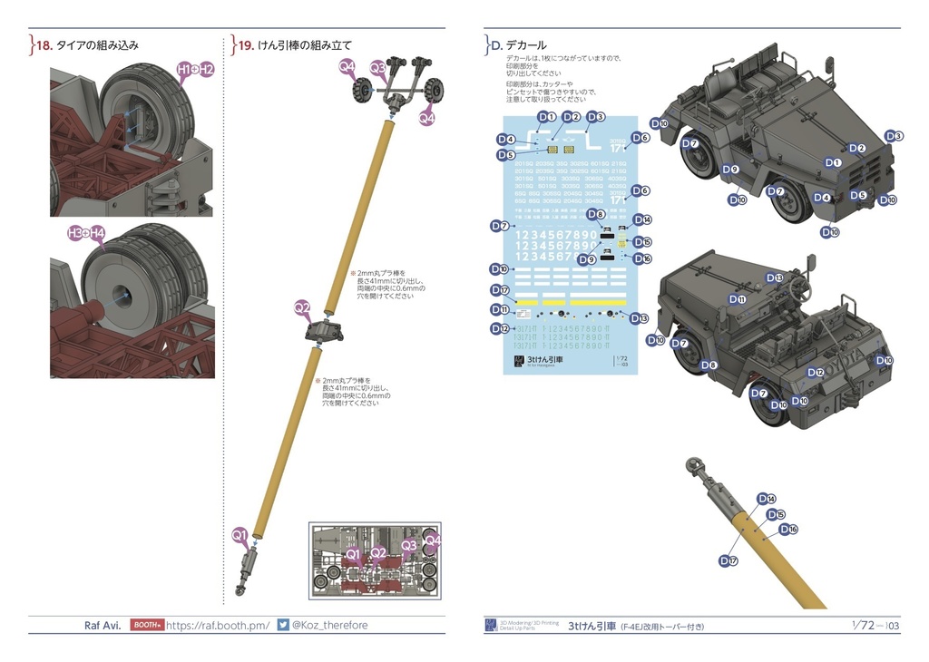 《723》1/72 3tけん引車(F-4EJ改用けん引棒付属)