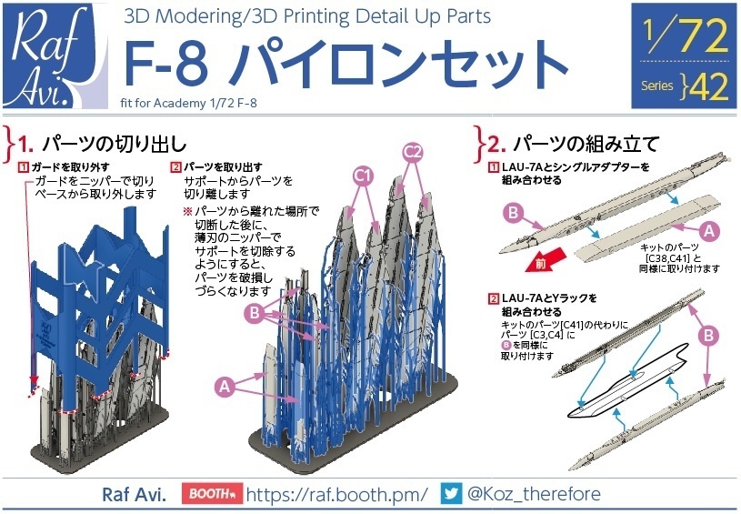 《7242》 F-8クルセイダー パイロン