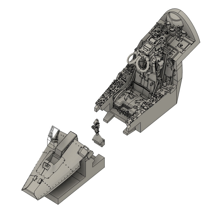 14402 F-8Eコクピット・ノズルセット(F-8E・モデルアート用