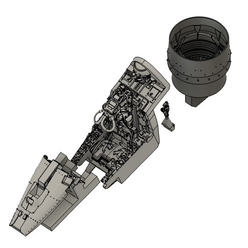 14402 F-8Eコクピット・ノズルセット(F-8E・モデルアート用