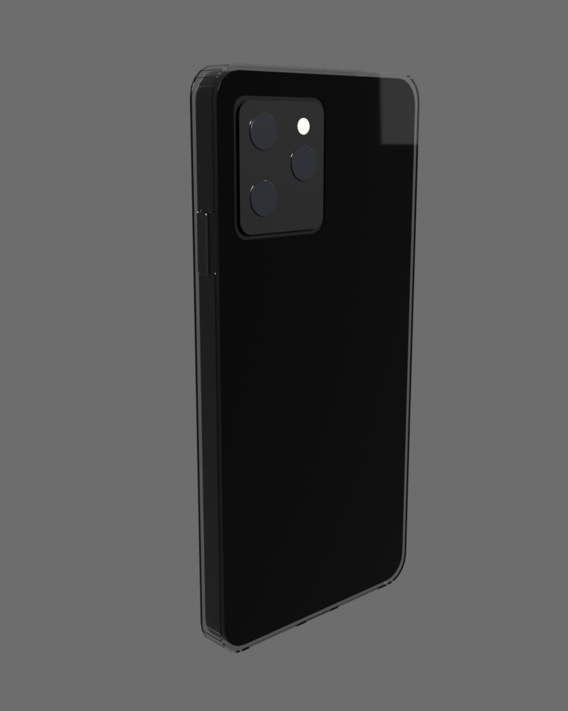 汎用スマートフォン+クリアケース 3Dモデル / Generic Smartphone + Clear Case 3D Model