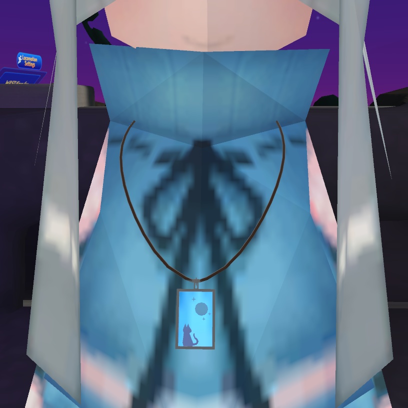【VRChat想定】猫と月のネックレス【Quest対応】
