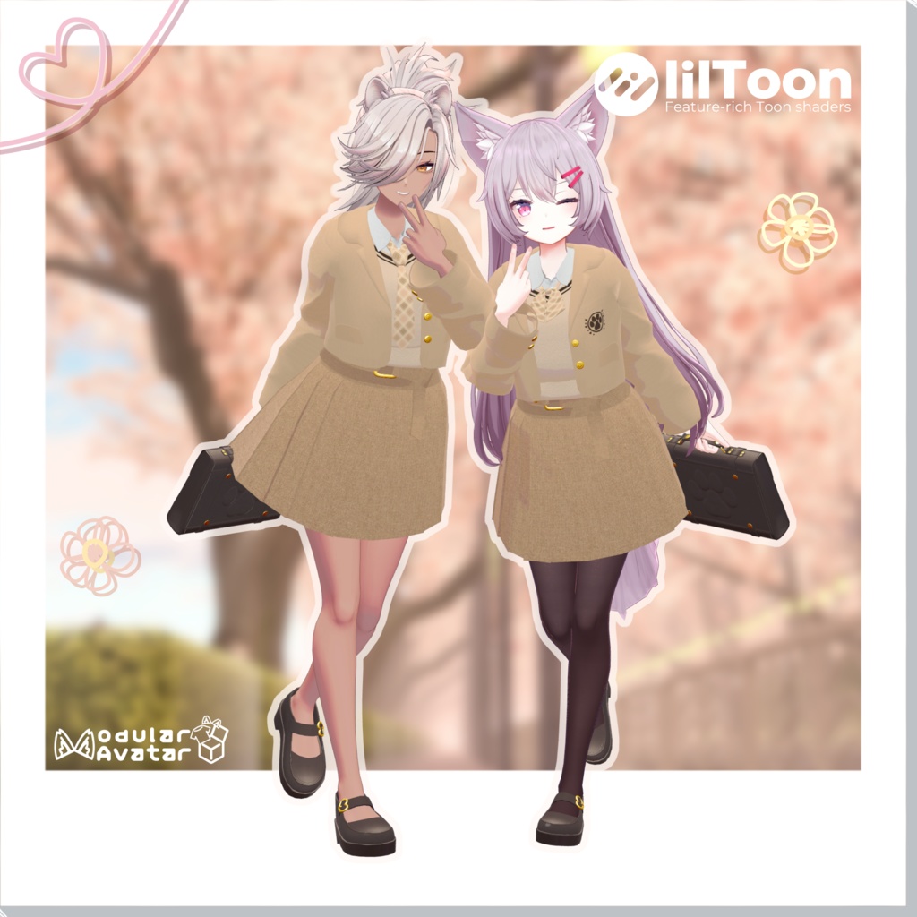 【VRC向け衣装】SpringSchoolBlazer【複数アバター対応】