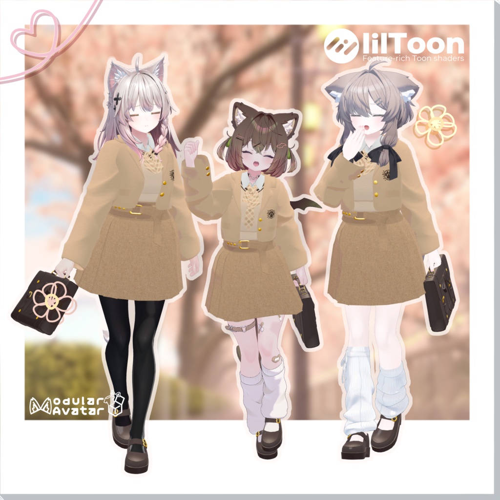 【VRC向け衣装】SpringSchoolBlazer【複数アバター対応】