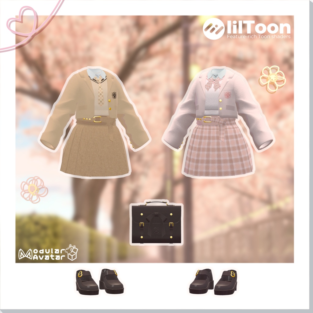 【VRC向け衣装】SpringSchoolBlazer【複数アバター対応】