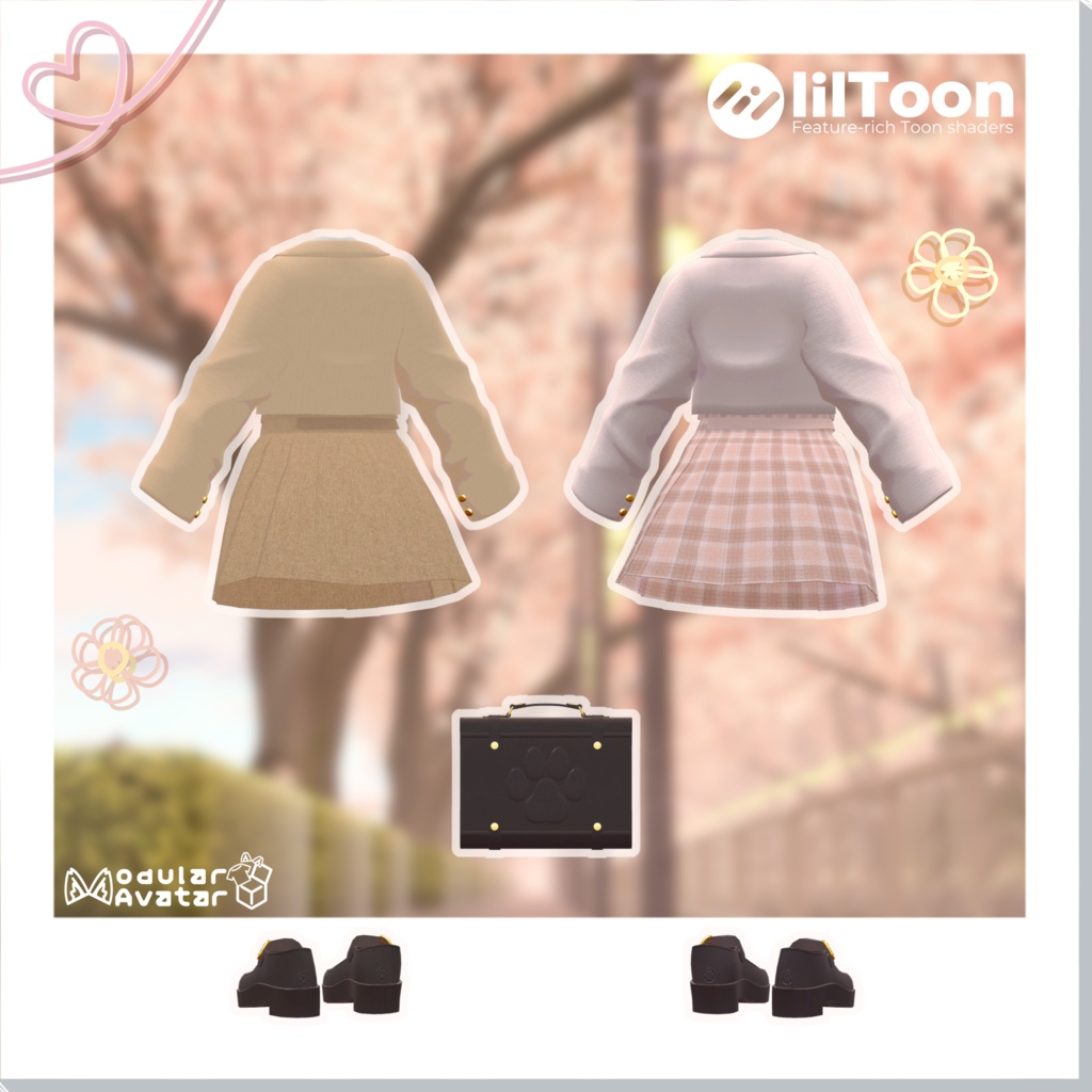 【VRC向け衣装】SpringSchoolBlazer【複数アバター対応】