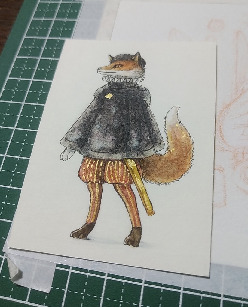 貴族風きつね(ミニ原画)