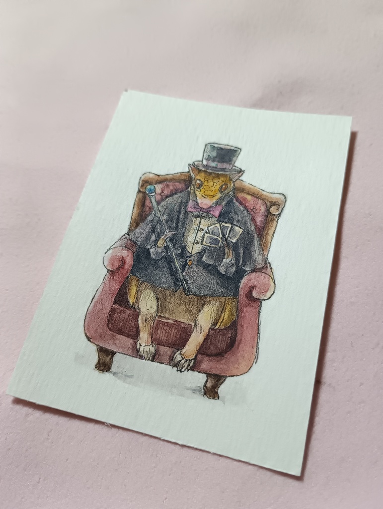 マジシャン姿のミツオビアルマジロ