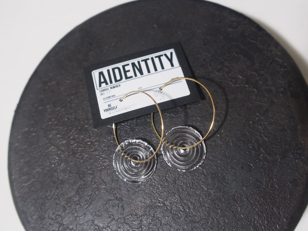 ガラスチャーム フープピアス C