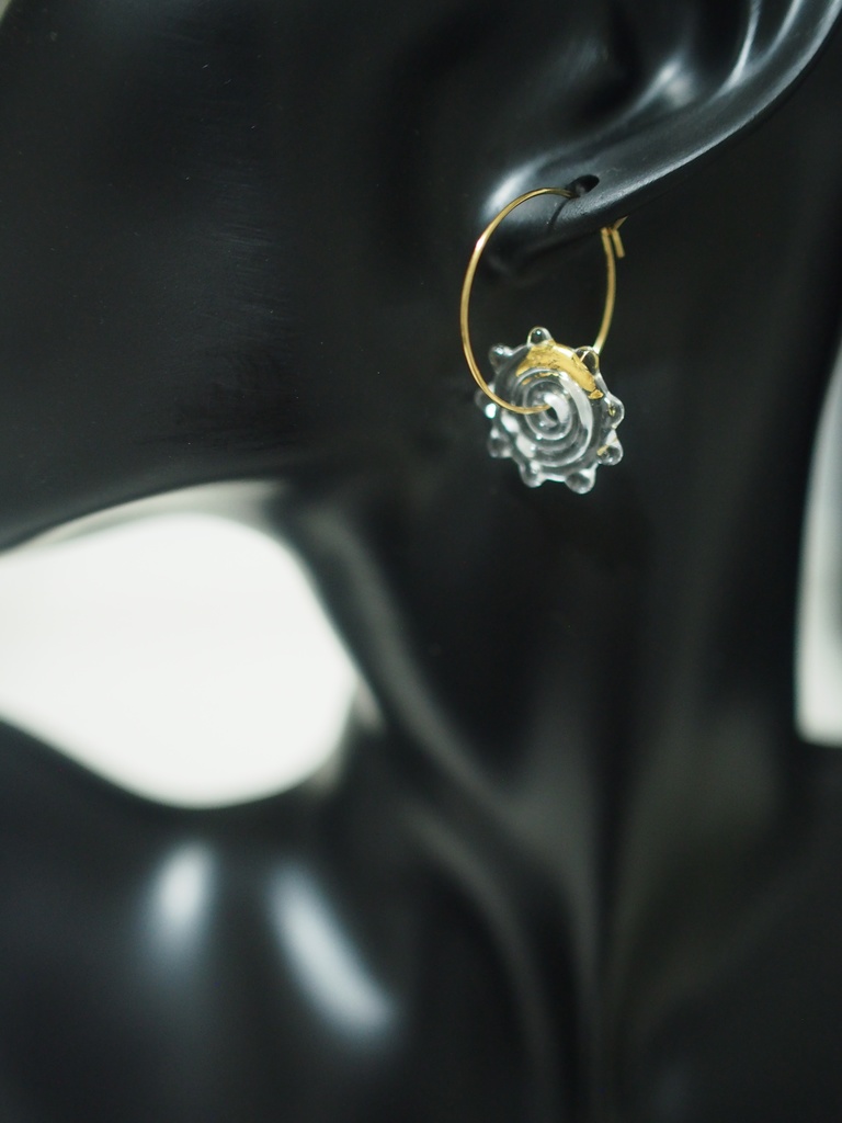 ガラスチャーム フープピアス D