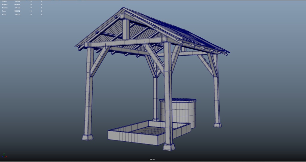 SubstancePainter学習用井戸のモデル