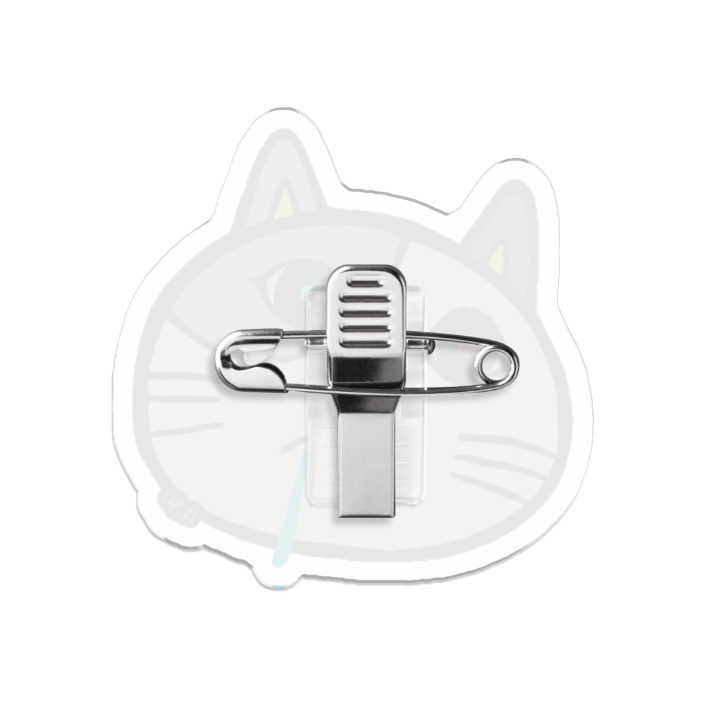 よだれ猫(オッドアイ)バッジ