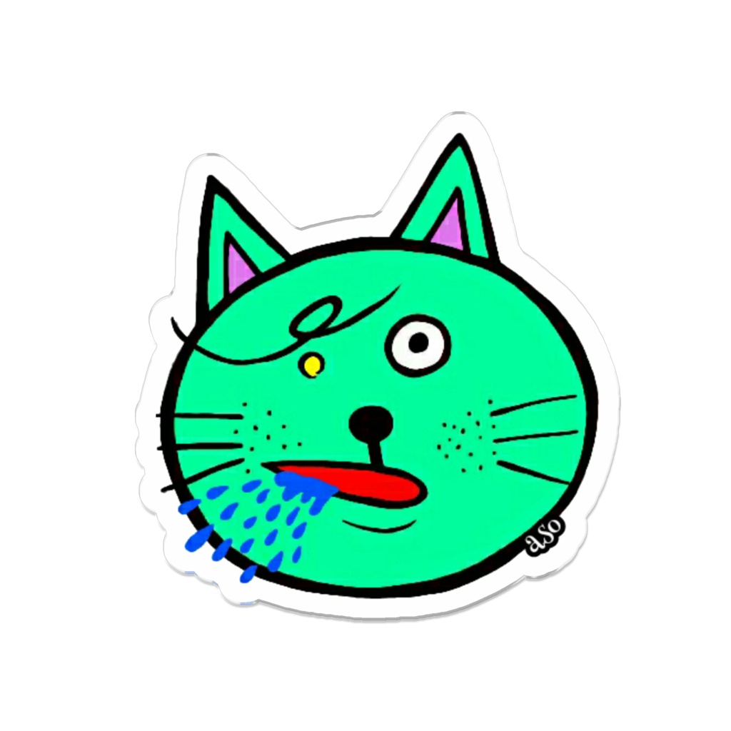 よだれ猫(スプラッシュ)バッジ