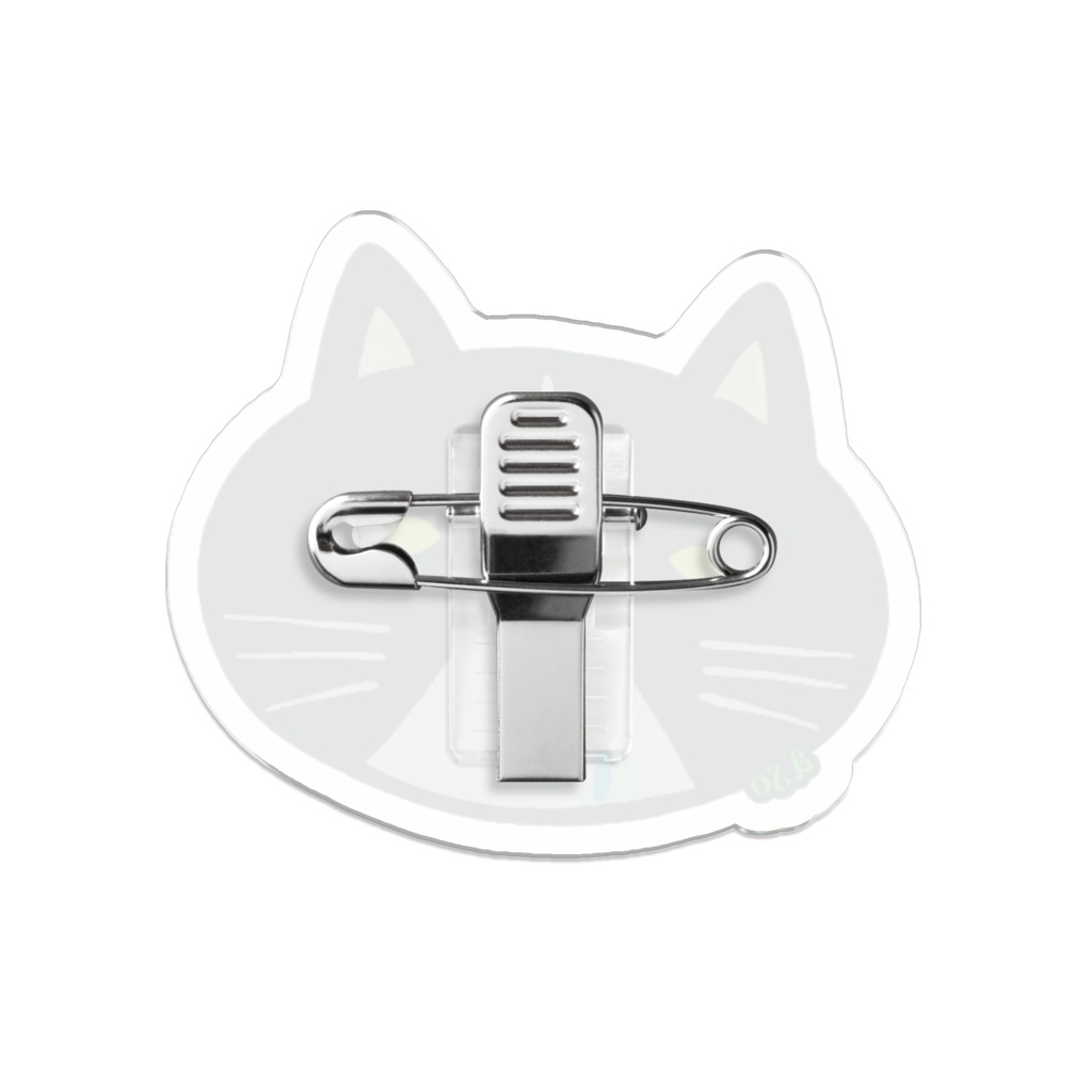 よだれ猫(ハチワレ)バッジ